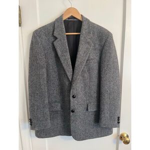 Harris Tweed Wool Blazer Mens Size 40 Short Sport Jacket Coat
